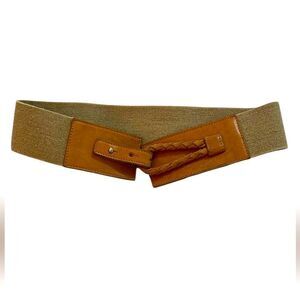 Theory leather and stretch Elegant Tan  Women's Belt size medium